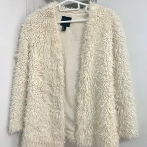 Faux fur milky coat